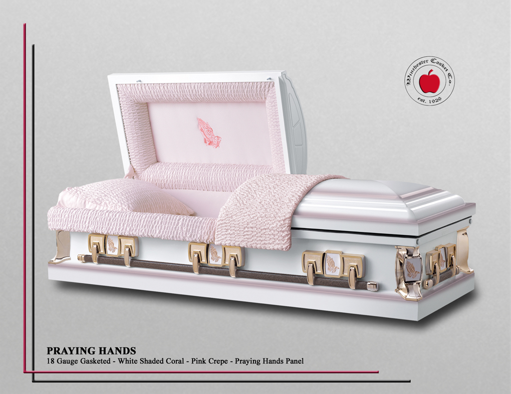 Praying Hands White Shaded Coral